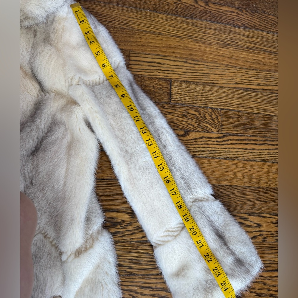 White ivory cream mink fur coat jacket - Picture 10 of 16
